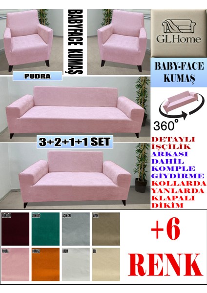 Baby Face Kumaş 3+2+1+1 Komple Giydirme Kanepe&çekyat, Bohem, Porto, Vb. Model Koltuk Kılıfı