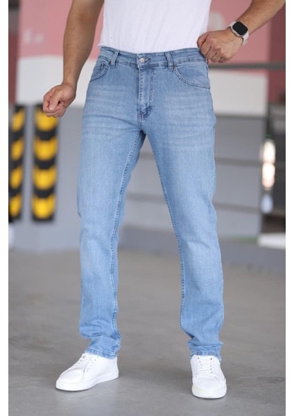 Erkek Mavi Regular Fit Rahat Kesim Esnek Likralı Denim Jeans Kot Pantolon indirimleri