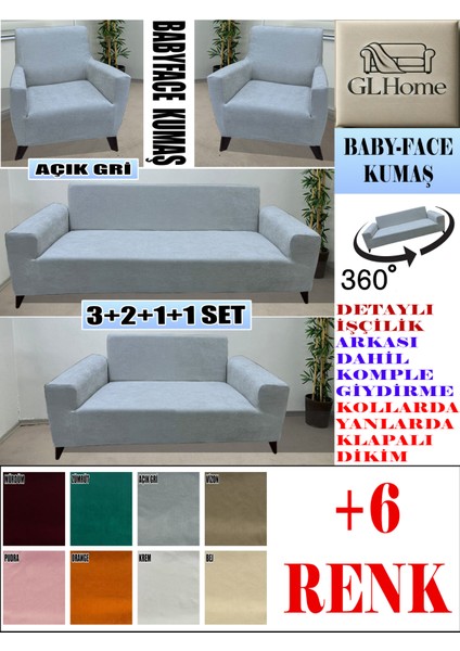 Baby Face Kumaş 3+2+1+1 Komple Giydirme Kanepe&çekyat, Bohem, Porto, Vb. Model Koltuk Kılıfı