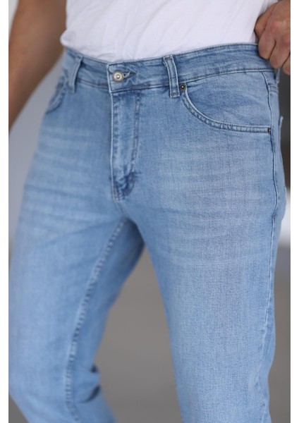Erkek Mavi Regular Fit Rahat Kesim Esnek Likralı Denim Jeans Kot Pantolon fiyatları