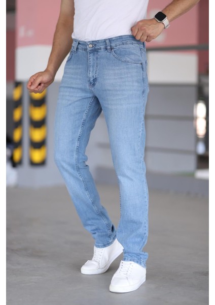 Erkek Mavi Regular Fit Rahat Kesim Esnek Likralı Denim Jeans Kot Pantolon modelleri