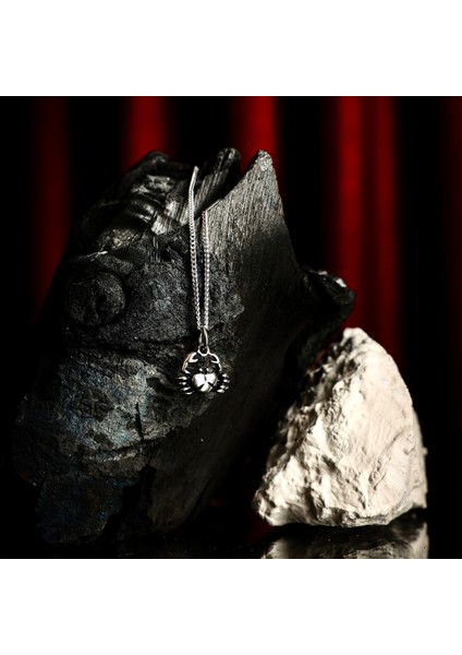 Gümüş Mini Yengeç Kolye 925 Ayar Gümüş Minik Boy Yengeç Figürlü Unisex Kolye modelleri