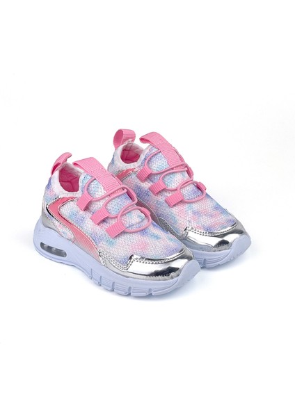 Kız Bebe Pembe Işıklı Bağcıksız Rahat Kalıp Sneaker Spor Ayakkabı