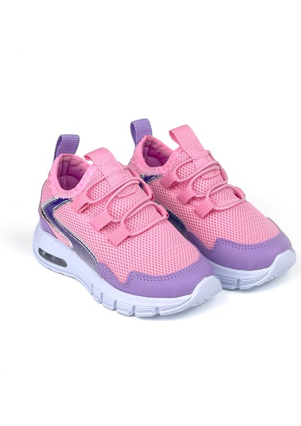 Kız Bebe Lila Işıklı Bağcıksız Rahat Kalıp Sneaker Spor Ayakkabı