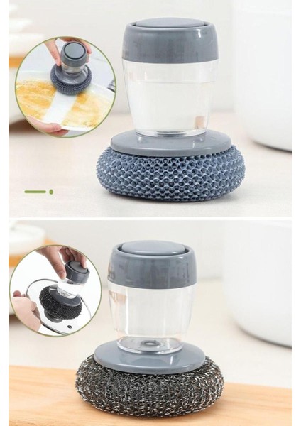 Iki Parçalı Temizlik Seti, Sünger ve Teli ile Pratik Banyo ve Lavabo Temizliği