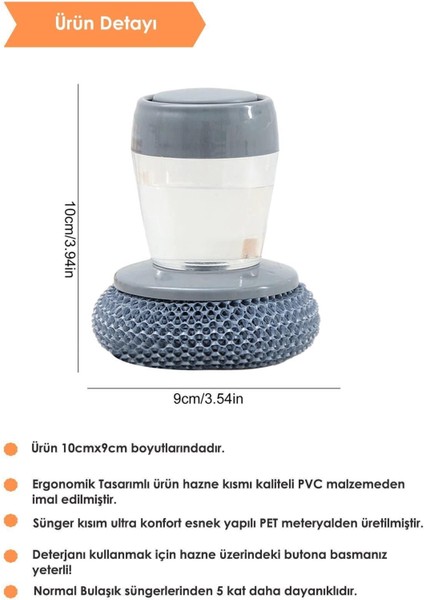 Iki Parçalı Temizlik Seti, Sünger ve Teli ile Pratik Banyo ve Lavabo Temizliği