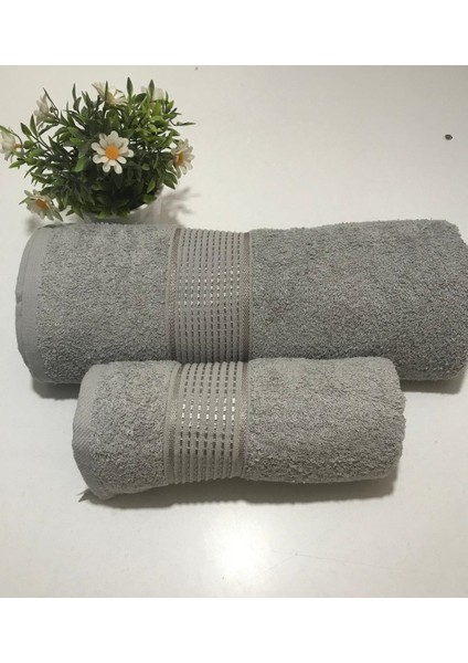 2’li (Ikili)Pamuklu Banyo Havlusu Seti – %100 Saf Pamuklu , Yumuşak ve Emici Büyük Banyo Havlusu 90X150 cm ve Baş Havlusu 50X90 cm