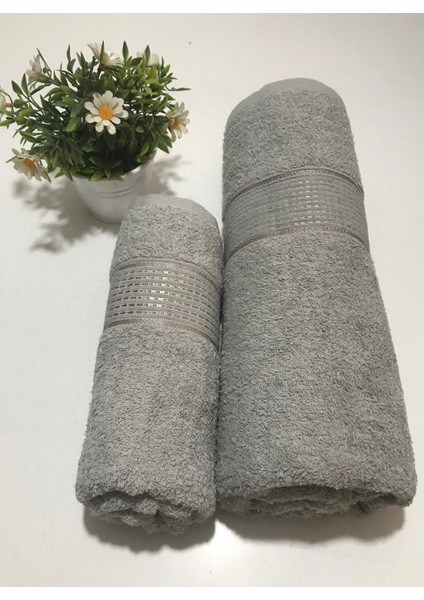 2’li (Ikili)Pamuklu Banyo Havlusu Seti – %100 Saf Pamuklu , Yumuşak ve Emici Büyük Banyo Havlusu 90X150 cm ve Baş Havlusu 50X90 cm modelleri