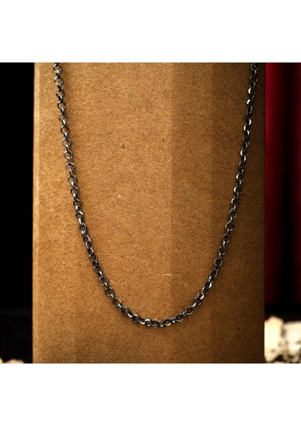 Gümüş Halka Model Oksitli Zincir 925 Ayar Gümüş Halka Model Unisex Zincir Kolye fırsatları