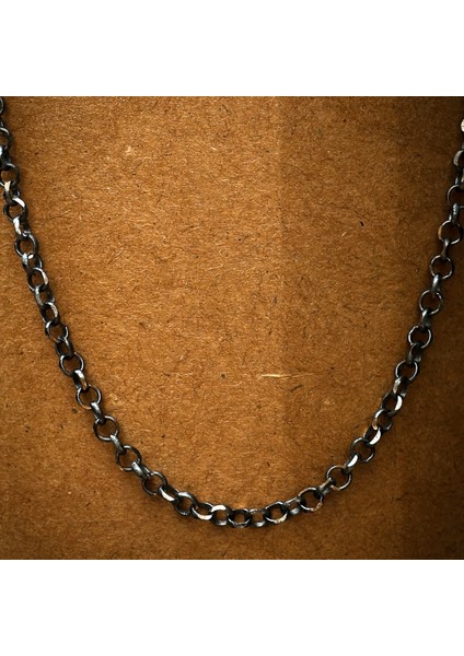 Gümüş Halka Model Oksitli Zincir 925 Ayar Gümüş Halka Model Unisex Zincir Kolye indirimleri