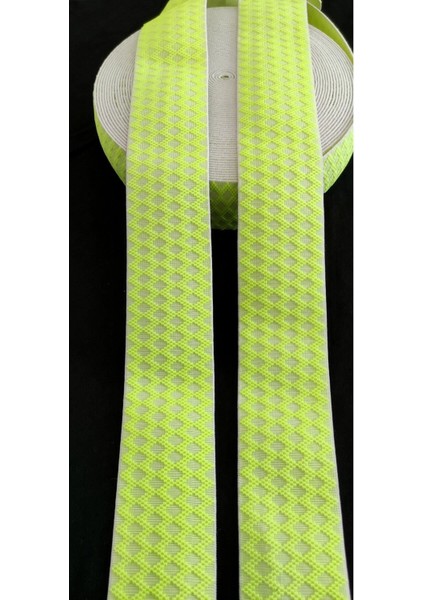 Özel Desen Neon Yeşil Beyaz Lastik Şerit