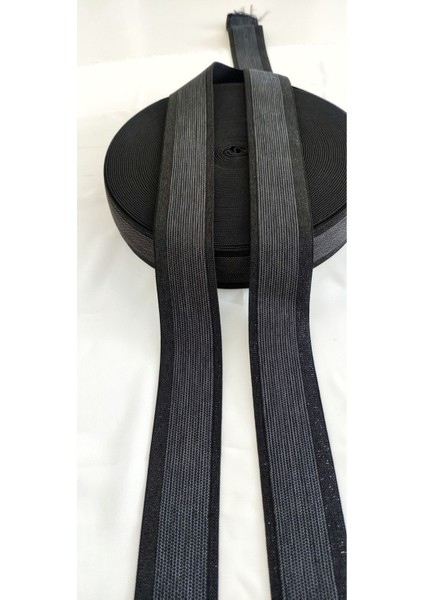 Siyah Simli Gri Zigzag Çizgili Lastik Şerit fiyatları