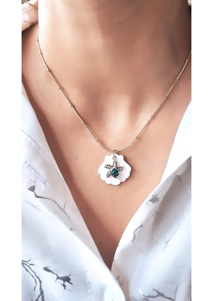 Deniz Canlıları Figürlü Kemik Midye Çelik Kolye fiyatları