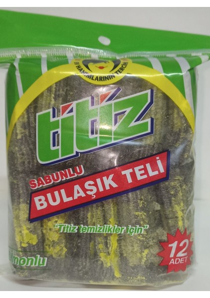 12'li Sabunlu Bulaşık Teli Seti, Pratik ve Temiz Kullanım