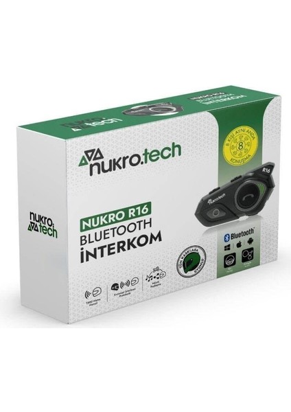 Nukro R16 Bluetooth Intercom Seti (8 Kişilik Bağlantı) fiyatları
