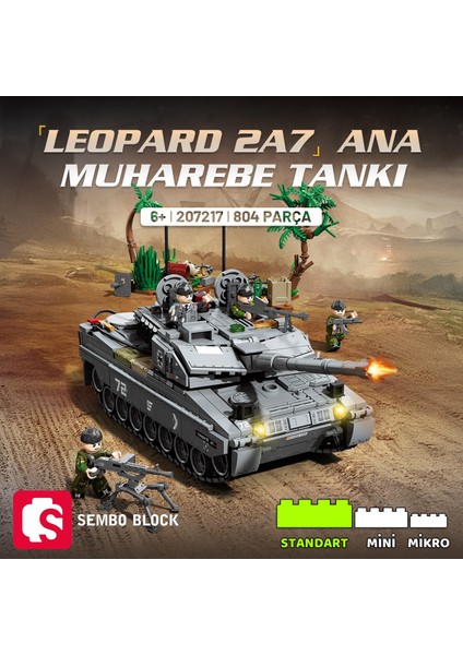 Leopard 2A7 Ana Muharebe Tankı Yapı Bloğu Seti 804 Parça fiyatları