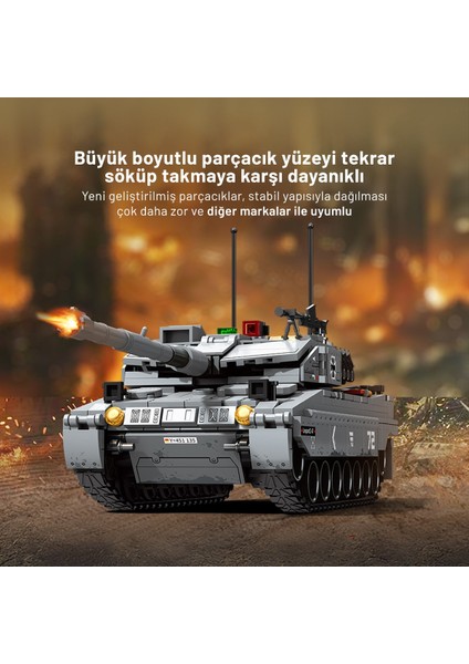 Leopard 2A7 Ana Muharebe Tankı Yapı Bloğu Seti 804 Parça modelleri