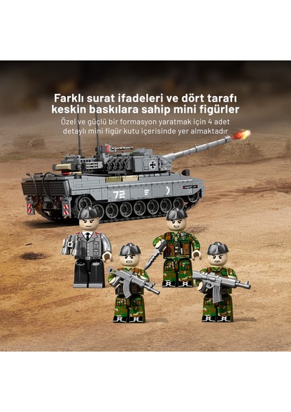 Leopard 2A7 Ana Muharebe Tankı Yapı Bloğu Seti 804 Parça fırsatları