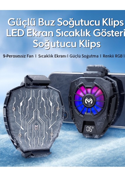 Dijital Göstergeli Rgb LED Işıklı Gamer Oyuncu Telefon ve Tablet Soğutucu fırsatları