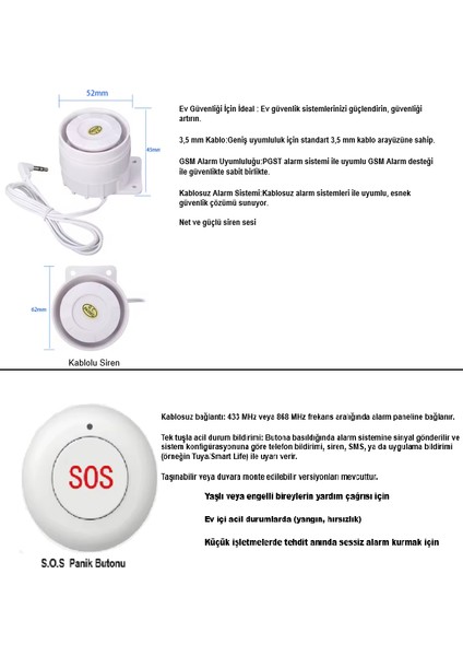 PGST OBİEM Akıllı Ev Güvenlik Alarm Sistemleri Kolay Kurulum (Sim Kart/Google Asistan/Amazon Alexa/Tuya Smart) fırsatları