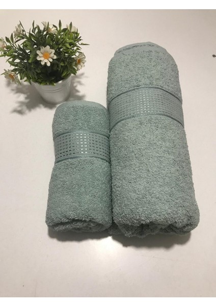 2’li (Ikili)Pamuklu Banyo Havlusu Seti – %100 Saf Pamuklu , Yumuşak ve Emici Büyük Banyo Havlusu 90X150 cm ve Baş Havlusu 50X90 cm