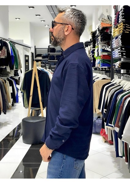 Keten Pamuk Uzun Kollu Oversize Erkek Gömlek indirimleri