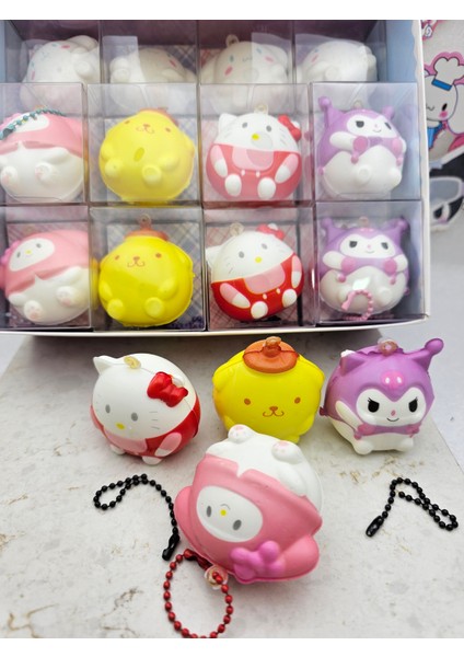 Sanrio Kawaii Mini Sukuşi Anahtarlık Yumuşak Yavaş Yükselen Model Seçenekli 1 Adet Çanta Süsü Squish indirimleri