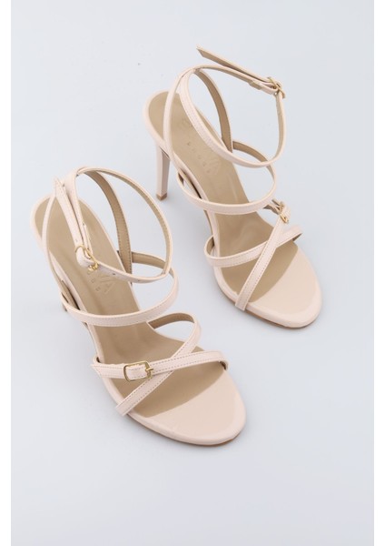 Kadın Bej Krem Abiye Ayakkabı Nikah, Düğün, Gelin Ayakkabısı Platform Topuklu Abiye Ayakkabı 12 cm fırsatları