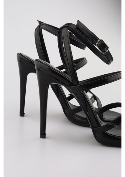 Kadın Siyah Renk Abiye Ayakkabı Nikah, Düğün, Gelin Ayakkabısı Platform Topuklu Abiye Ayakkabı 12 cm