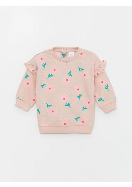 Lcw Baby Pembe Bisiklet Yaka Uzun Kollu Baskılı Kız Bebek Sweatshirt ve Tayt 2'li Takım fiyatları