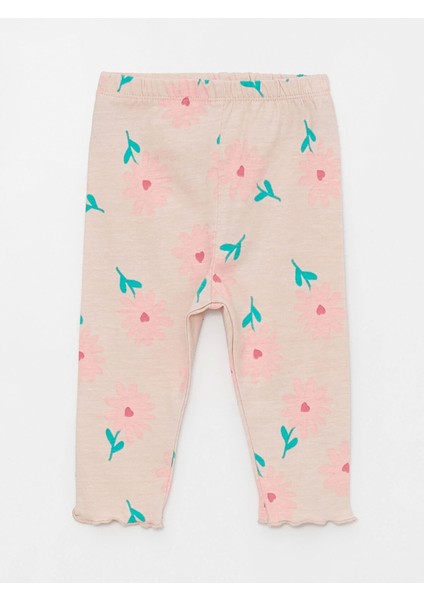 Lcw Baby Pembe Bisiklet Yaka Uzun Kollu Baskılı Kız Bebek Sweatshirt ve Tayt 2'li Takım indirimleri