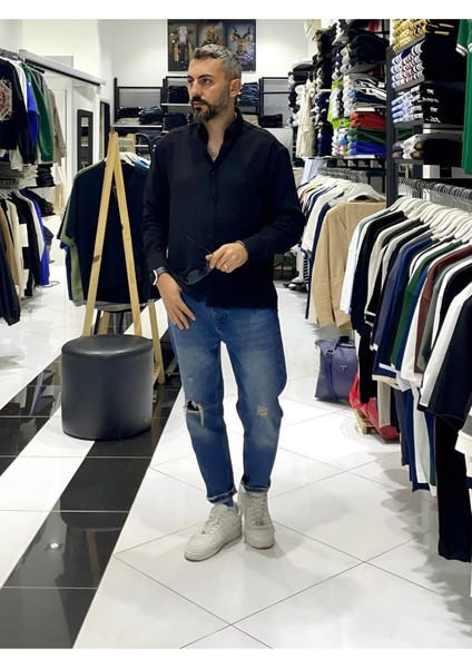 Keten Pamuk Uzun Kollu Oversize Erkek Gömlek indirimleri