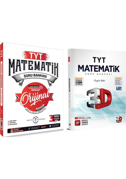 Tyt Orijinal Matematik ve 3D Matematik Soru Bankası Seti 2 Kitap