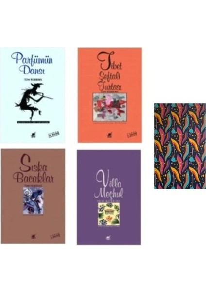 Tom Robbins Set 4 Kitap- Parfümün Dansı-Sıska Bacaklar-Villa Meçhul-Tibet Şeftali-Not Defteri Hediye