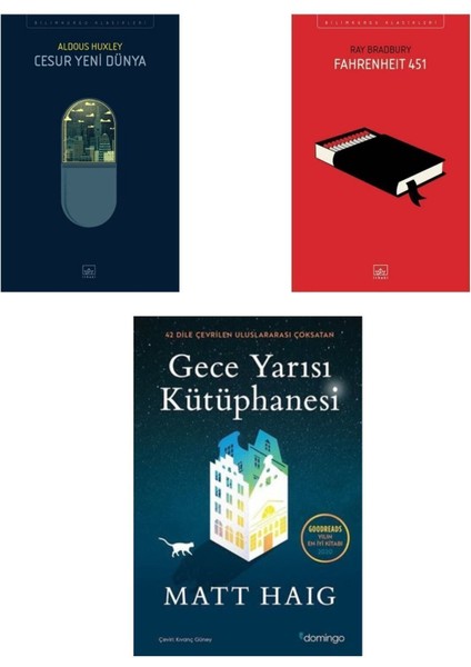 Cesur Yeni Dünya - Fahrenheit 451 ve Gece Yarısı Kütüphanesi 3 Kitap Set