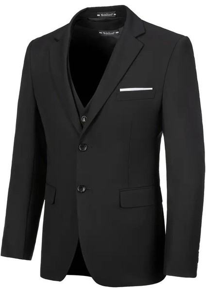 Erkek Lacivert Silim Fitt Yelekli Takım Elbise BGL-ST04304