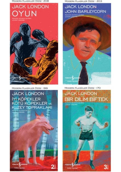 Jack London 4 Kitap Set / Oyun - John Barleycorn - Iyi Köpekler - Bir Dilim Biftek