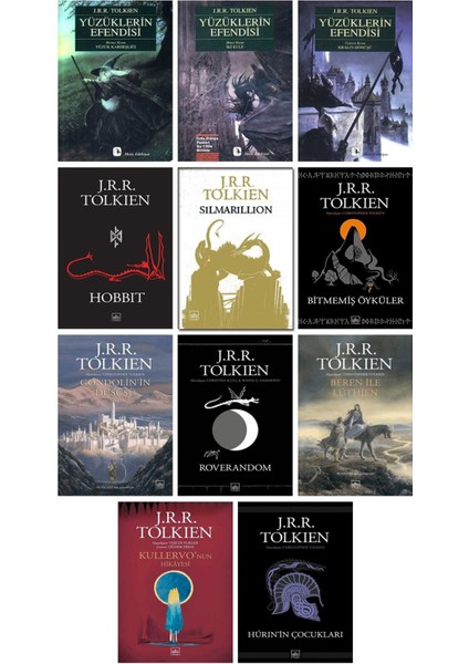Tolkien Külliyatı 11 Kitap / Yüzüklerin Efendisi Hobbit Silmarillion Bitmemiş Öyküler Gondolin'in Dü