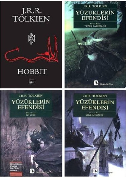 Hobbit + Yüzüklerin Efendisi Üçlemesi 4 Kitap Set - J. R. R. Tolkien