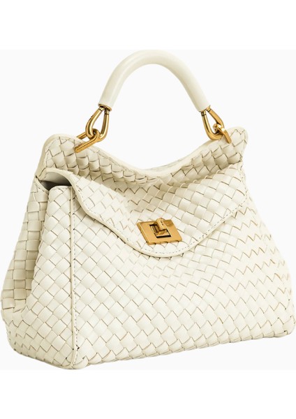 Jw Peı Beyaz Dokuma Klasik Üst Saplı Vegan Deri Çanta fiyatları
