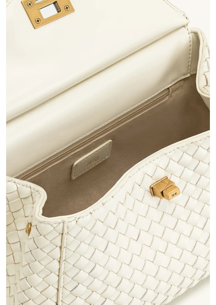 Jw Peı Beyaz Dokuma Klasik Üst Saplı Vegan Deri Çanta modelleri