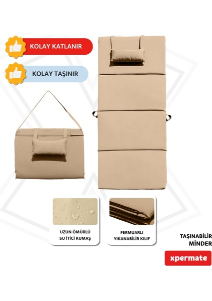 Katlanır Şezlong Minderi - Taşınır Kamp Yatağı Su Itici Solmaz Kumaş 180X60X3 Bej Ultraluks fiyatları
