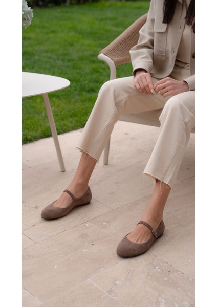 Kostas Kahve Süet Hakiki Deri Babet