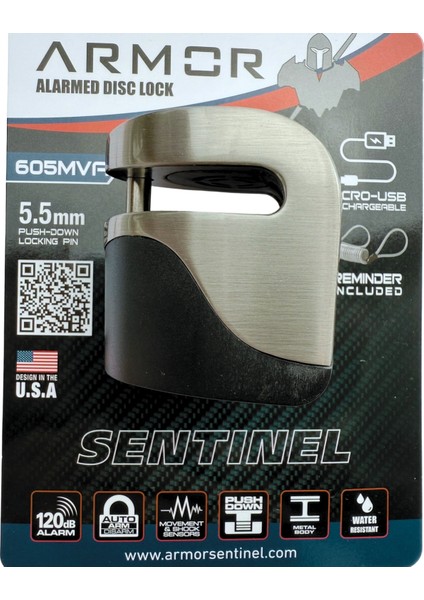 605MVA 5.5mm 120DB Alarmlı ve Şarjlı Disk Kilidi (Tüm Vespa Modelleriyle Uyumludur) fiyatları