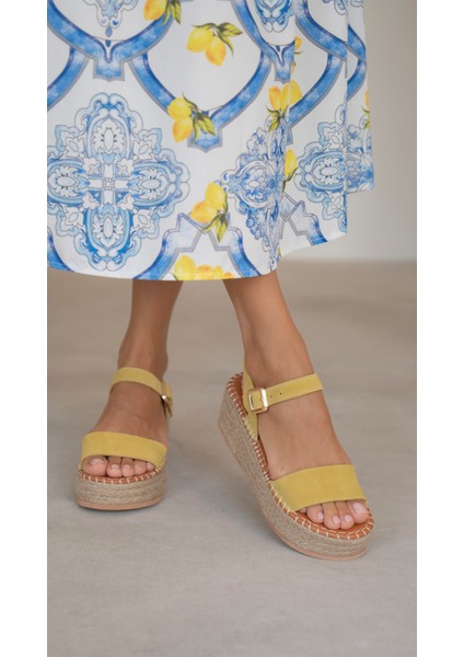 Eva Sarı Süet Hakiki Deri Sandalet fiyatları