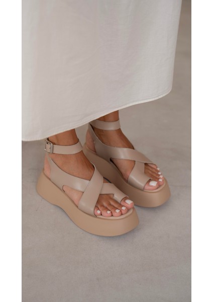 Doncic Ten Hakiki Deri Sandalet