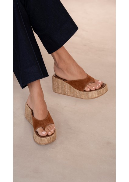 Siena Taba Süet Hakiki Süet Kadın Terlik fırsatları