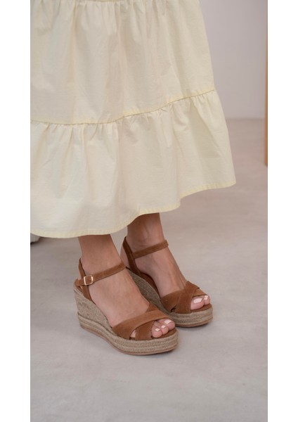 Kuzma Taba Süet Hakiki Deri Sandalet fırsatları