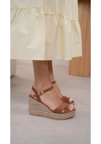 Kuzma Taba Süet Hakiki Deri Sandalet