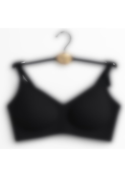 Belvü Lazer Kesim Dikişsiz Pedli Yumuşak Iz Yapmaz Balensiz Invisible Görünmez Toparlayıcı Sütyen Siyah